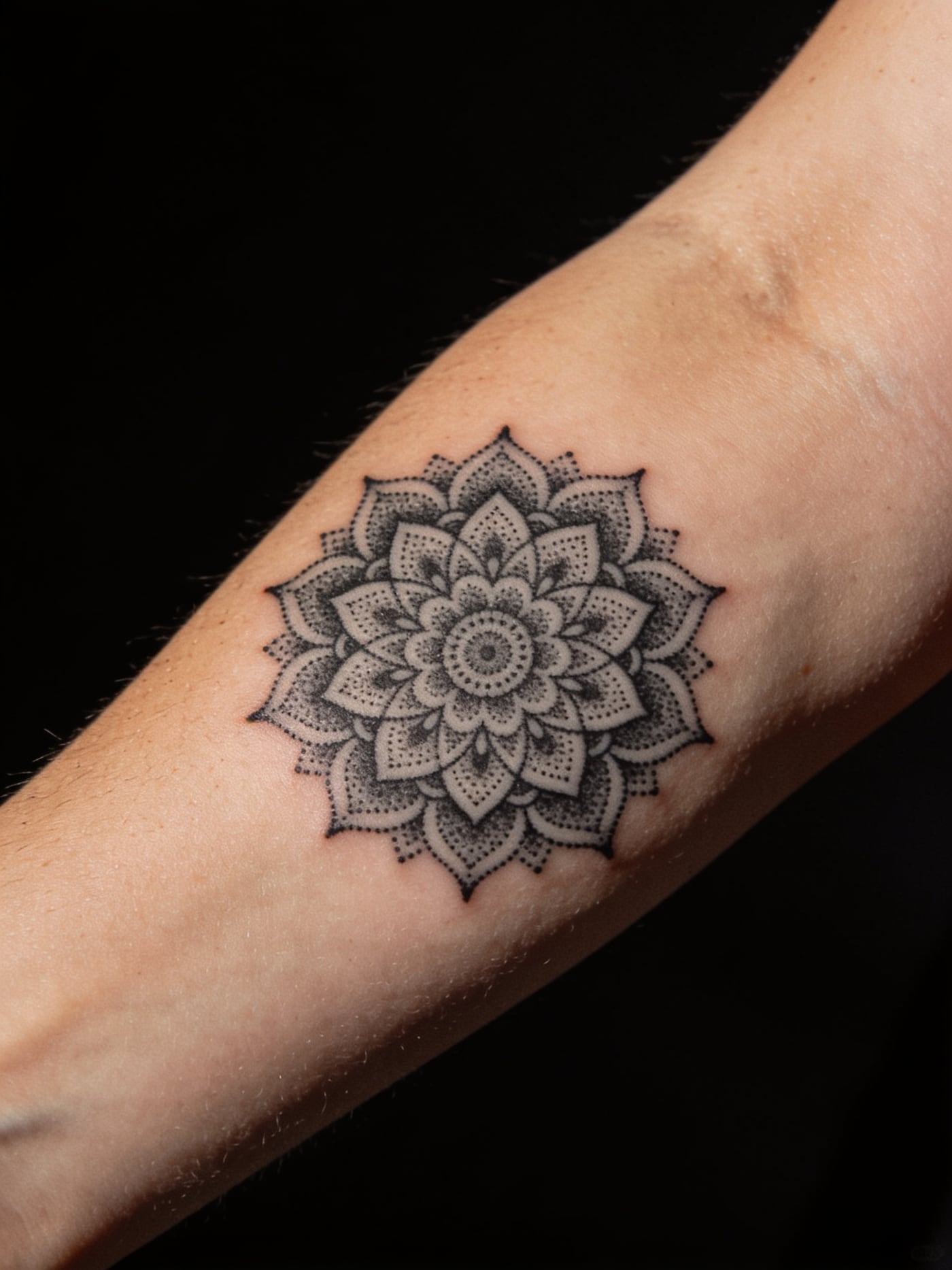 Still Point — Dotwork tattoo, Forearm